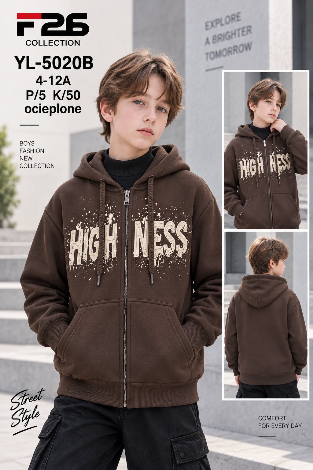Bluza DZIECIĘCA size 4-12 lat_ paczka 5szt _1 kolor 9414079