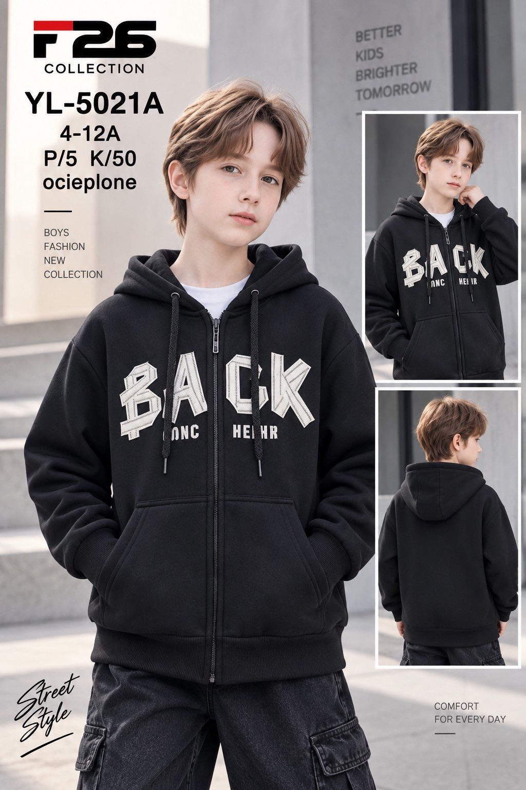 Bluza DZIECIĘCA size 4-12 lat_ paczka 5szt _1 kolor 9414080