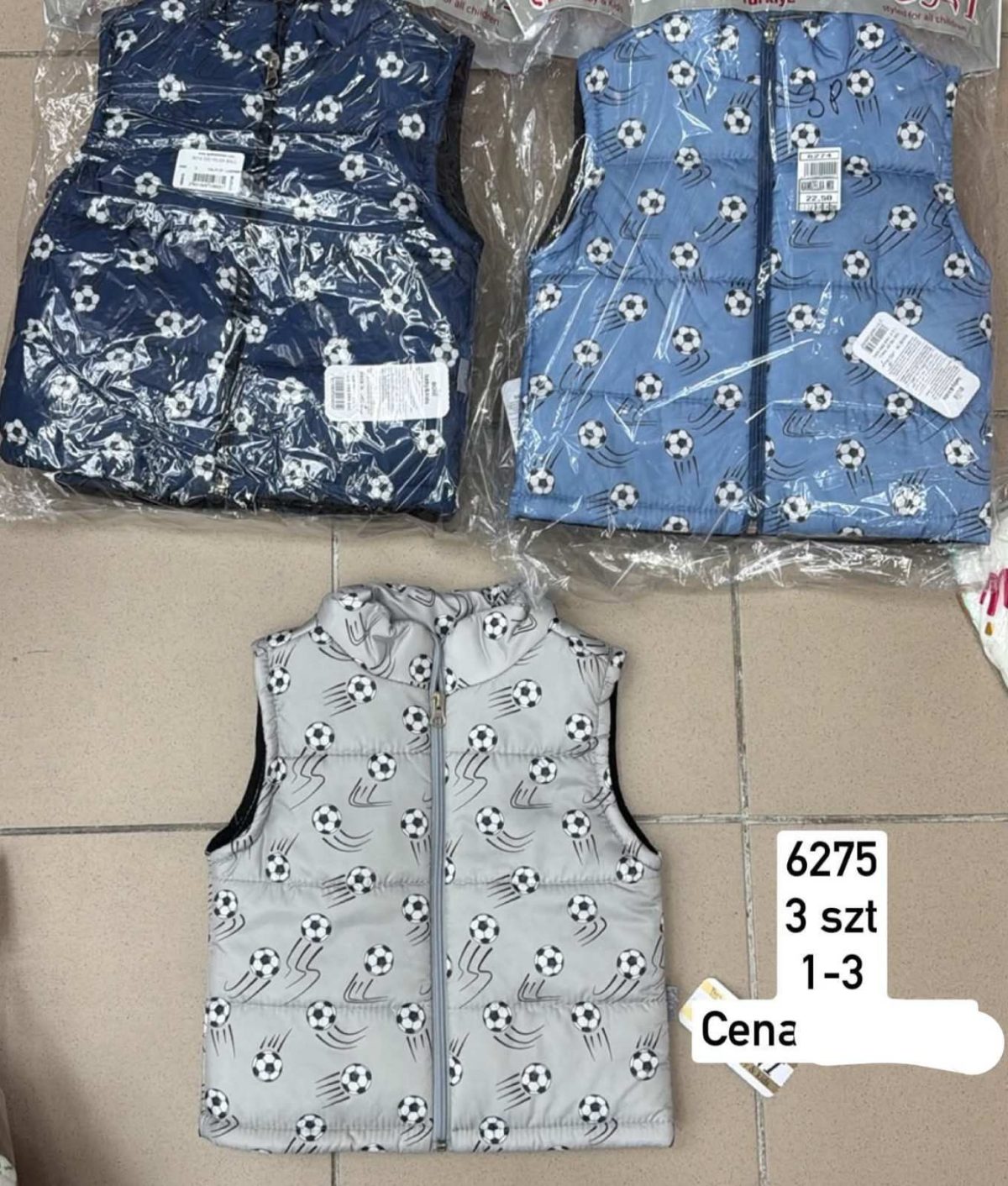 Kamizelki DZIECIĘCA size 1-3 LAT_ paczka 6szt _1 kolor 9414112