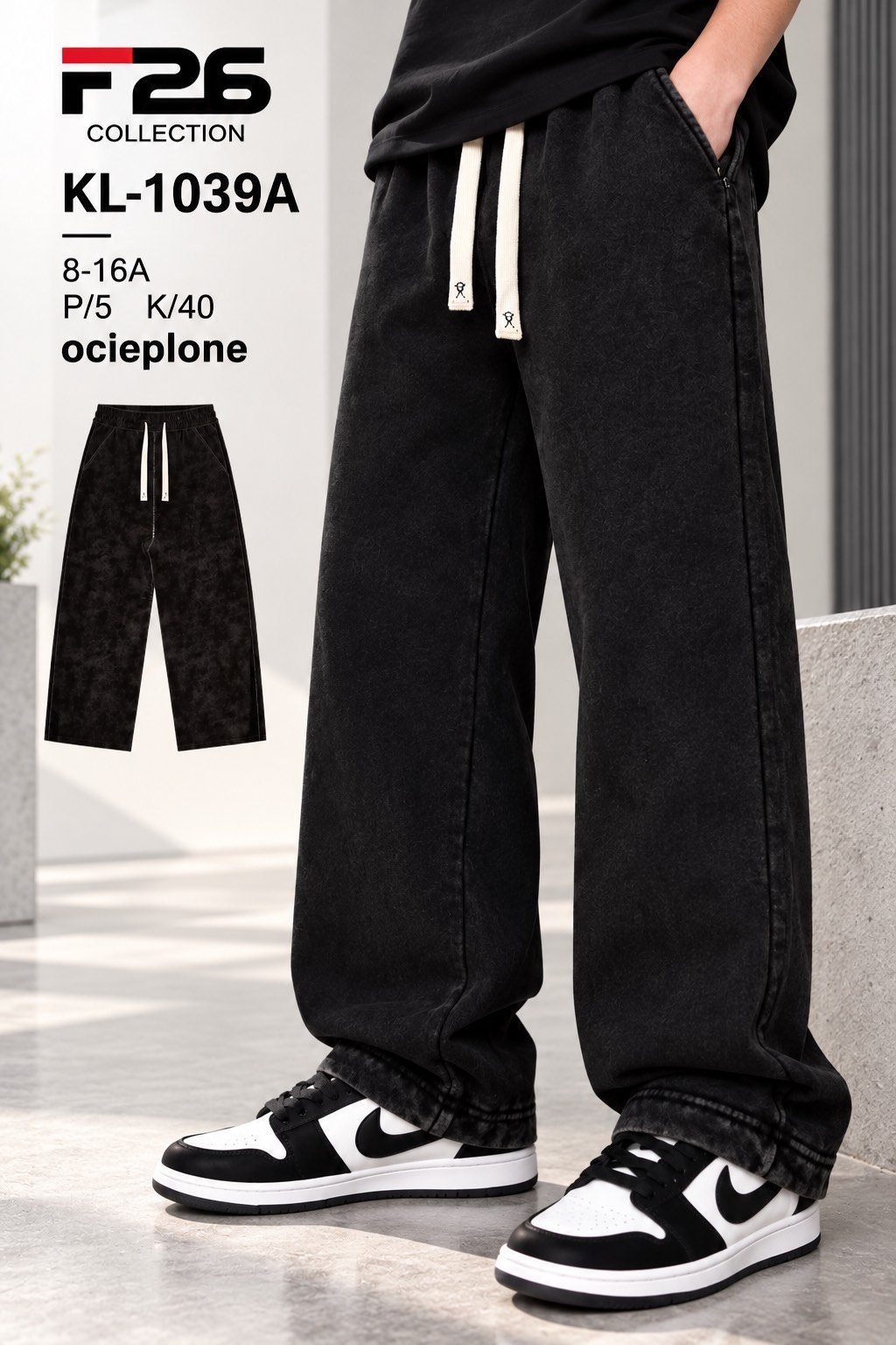 Spodnie jeansy DZIECIĘCA size 8-16 lat_ paczka 5szt _1 kolor 9414136