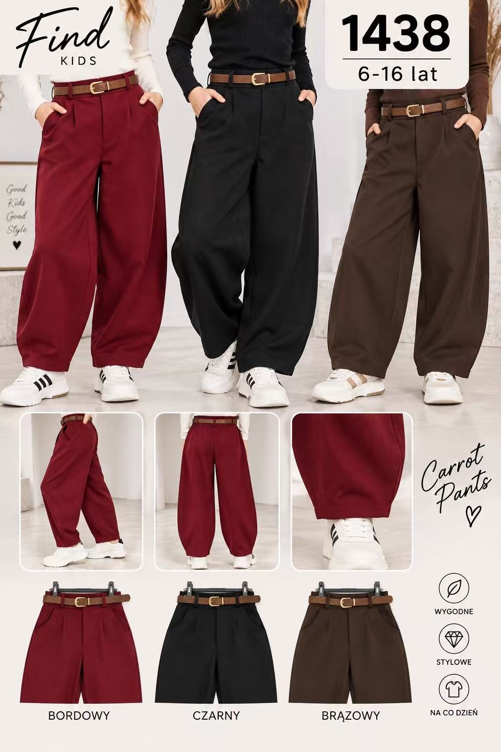 Spodnie DZIECIĘCA size 6-16 lat_ paczka 6szt _1 kolor 9414145