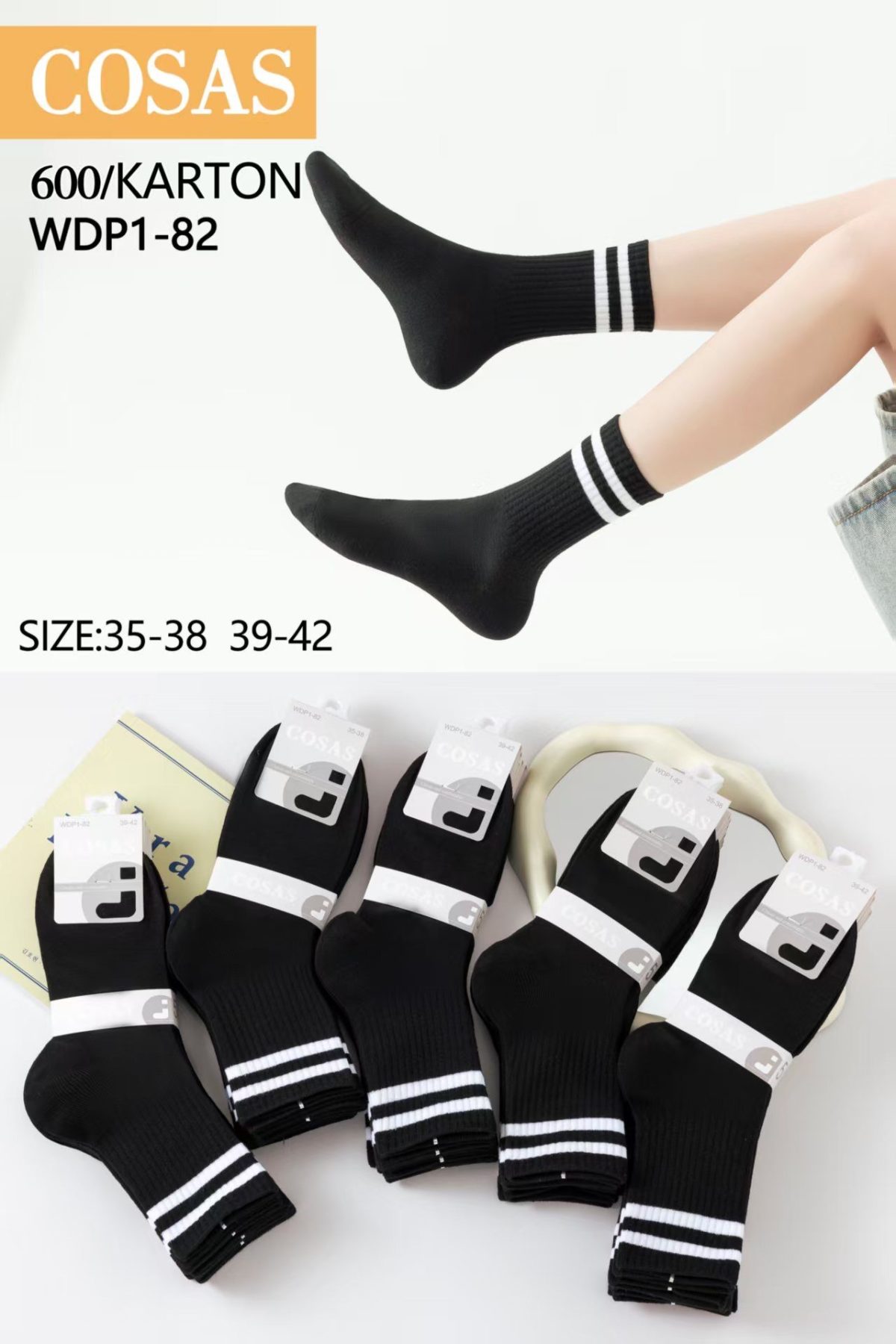 SKARPETY DAMSKIE .SIZE: 35-42_ (40PAR/PACZKA) KOLOR JAK NA ZDZIĘCIU 9414661