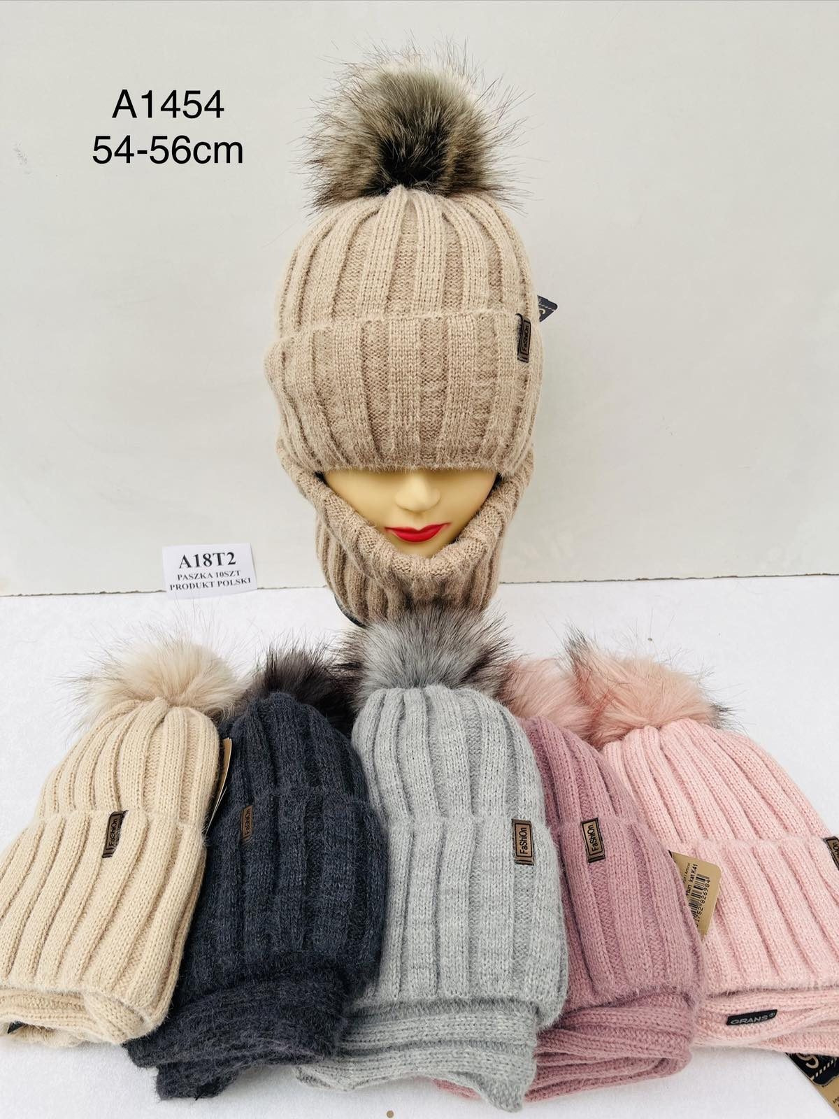 Komplety Czapki Damskie_ paczka 10szt _mix kolor 9415115