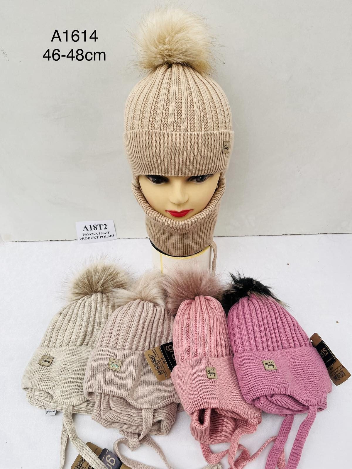 Komplety Czapki Damskie_ paczka 10szt _mix kolor 9415120