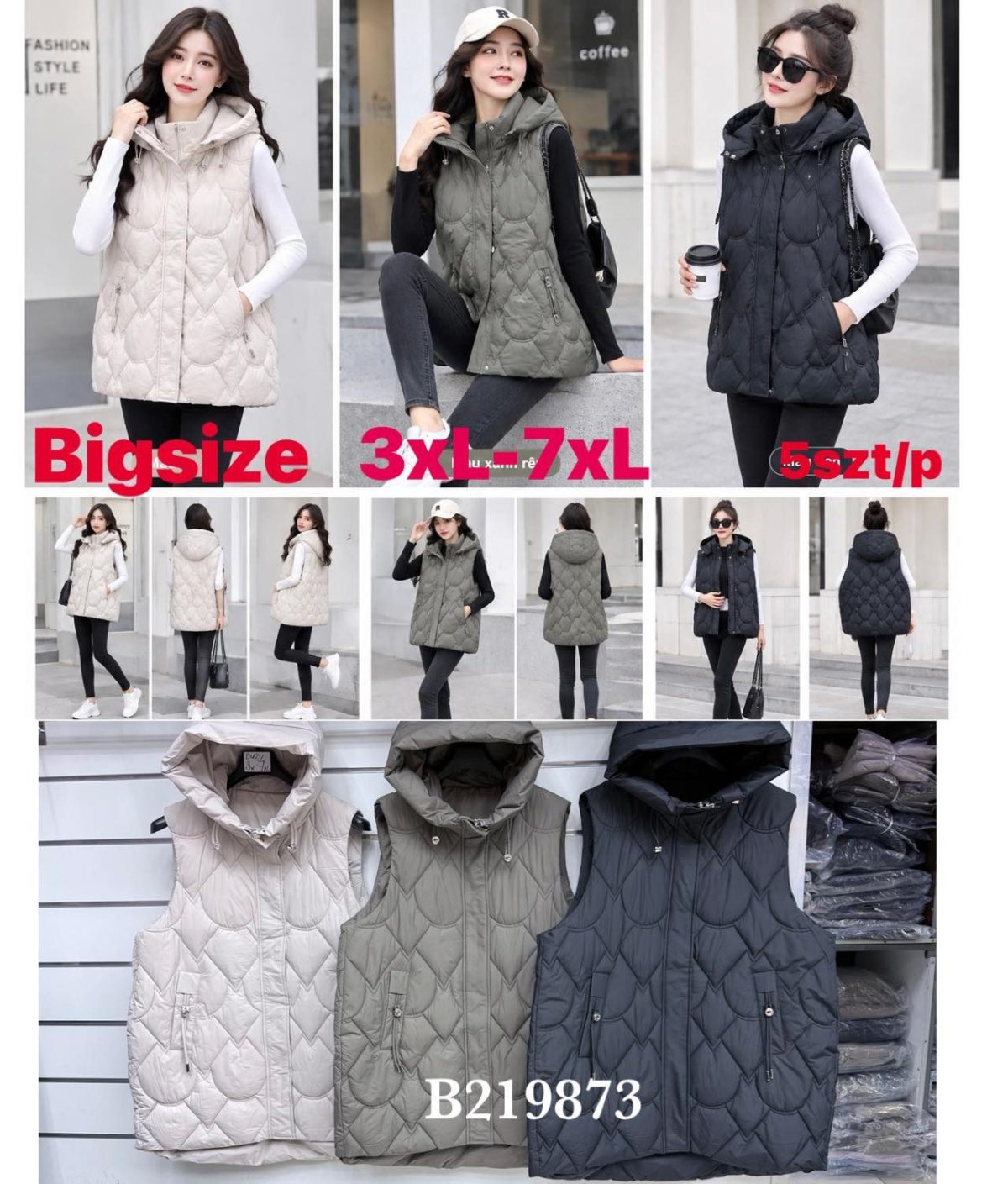 Kamizelki Damskie _ size 3-7xl _paczka 5szt_1 kolor 9415501