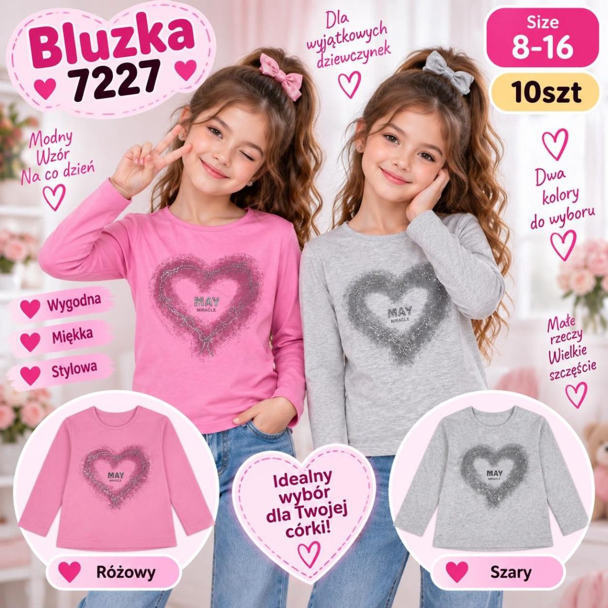 Bluzka DZIECIĘCA size 8-16 lat_ paczka 10szt _mix kolor 9415881