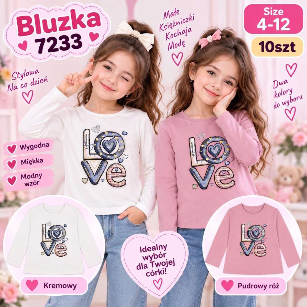 Bluzka DZIECIĘCA size 4-12 lat_ paczka 10szt _mix kolor 9415883