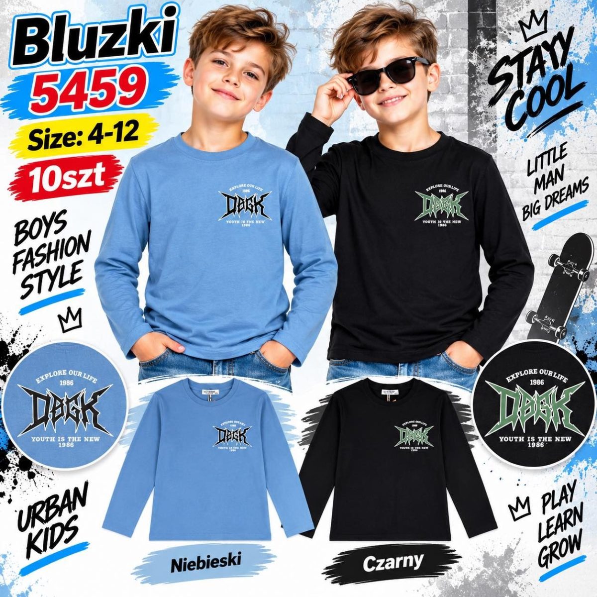 Bluzka DZIECIĘCA size 4-12 lat_ paczka 10szt _mix kolor 9415898