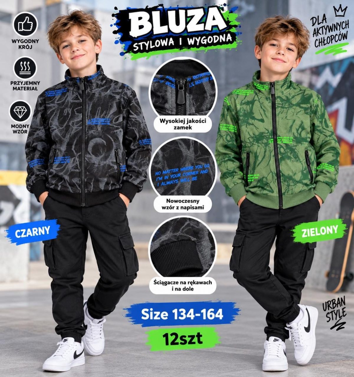 Bluza DZIECIĘCA numer 134-164_ paczka 12szt _mix kolor 9415907