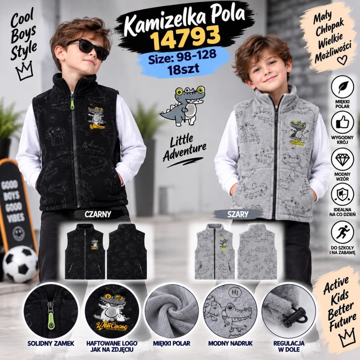 Kamizelki DZIECIĘCA numer 98-128_ paczka 18szt _mix kolor 9415910