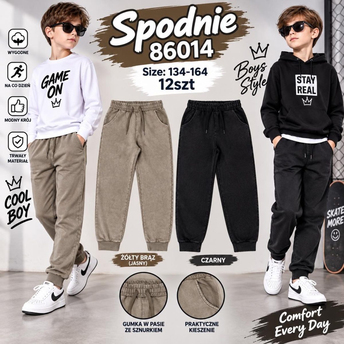 Spodnie DZIECIĘCA numer 134-164_ paczka 12szt _mix kolor 9415919