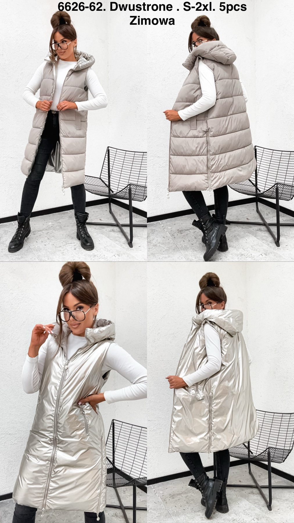 Kamizelki Damskie _size S-2XL_ paczka 5szt_1KOLOR 9415939