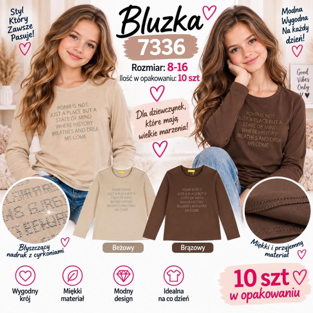 Bluzka DZIECIĘCA size 8-16 lat_ paczka 10szt _mix kolor 9416056