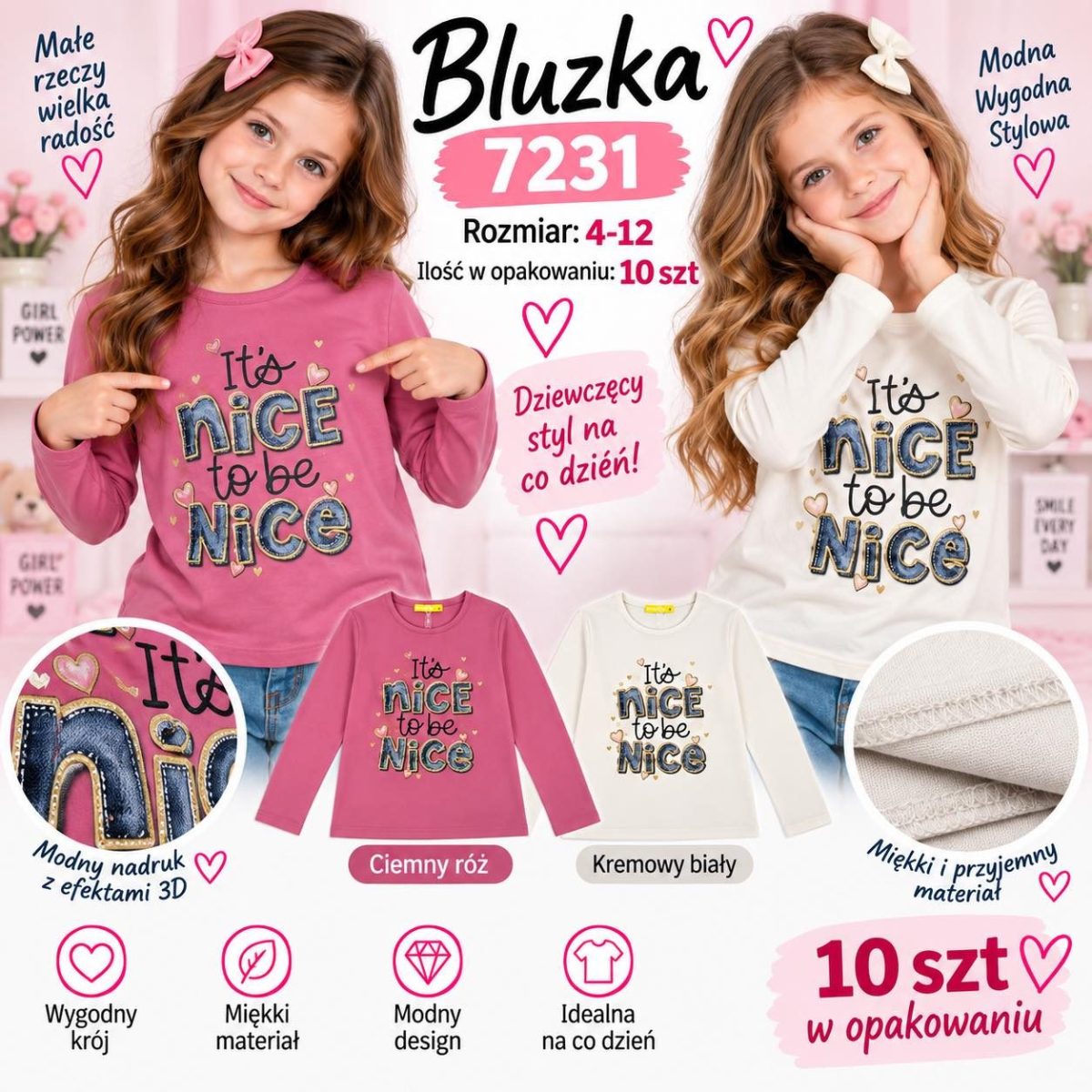 Bluzka DZIECIĘCA size 4-12 lat_ paczka 10szt _mix kolor 9416057