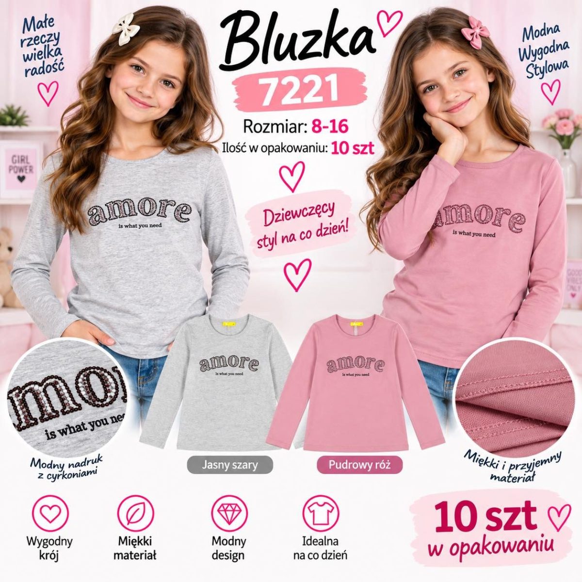 Bluzka DZIECIĘCA size 8-16 lat_ paczka 10szt _mix kolor 9416060
