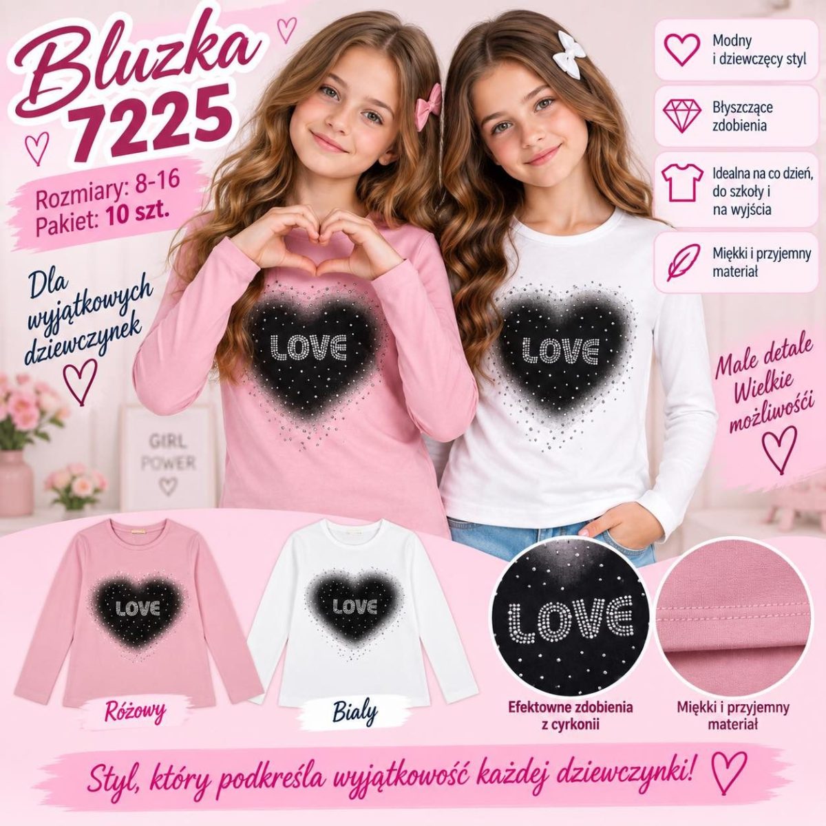 Bluzka DZIECIĘCA size 8-16 lat_ paczka 10szt _mix kolor 9416070