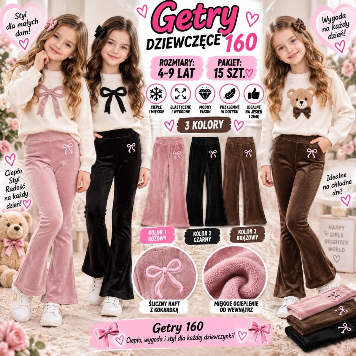 Getry DZIECIĘCA size 4-9 lat_ paczka 15szt _mix kolor 8298361