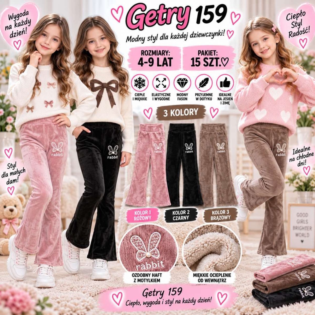 Getry DZIECIĘCA size 4-9 lat_ paczka 15szt _mix kolor 8298363