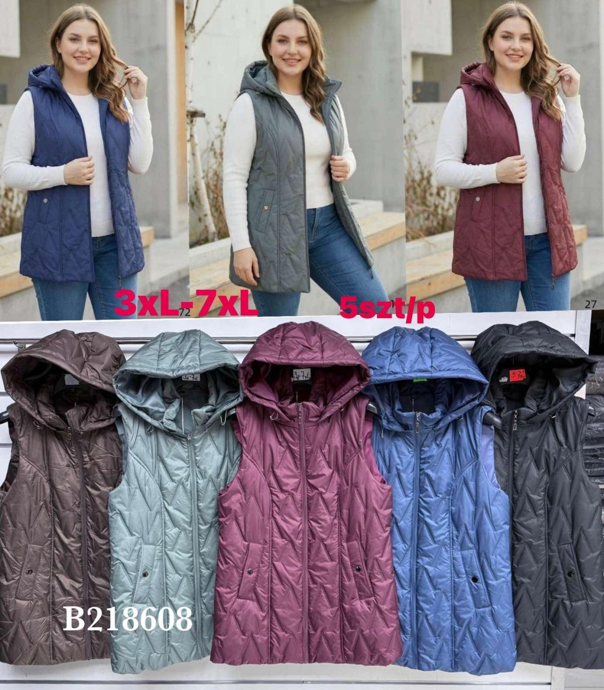 Kamizelki Damskie _ size 3-7xl _paczka 5szt_1 kolor 9415626