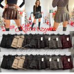 Spódnica krótka  skórzane Damskie Włoskie _ size uni _paczka 6szt_mix kolor 9416425