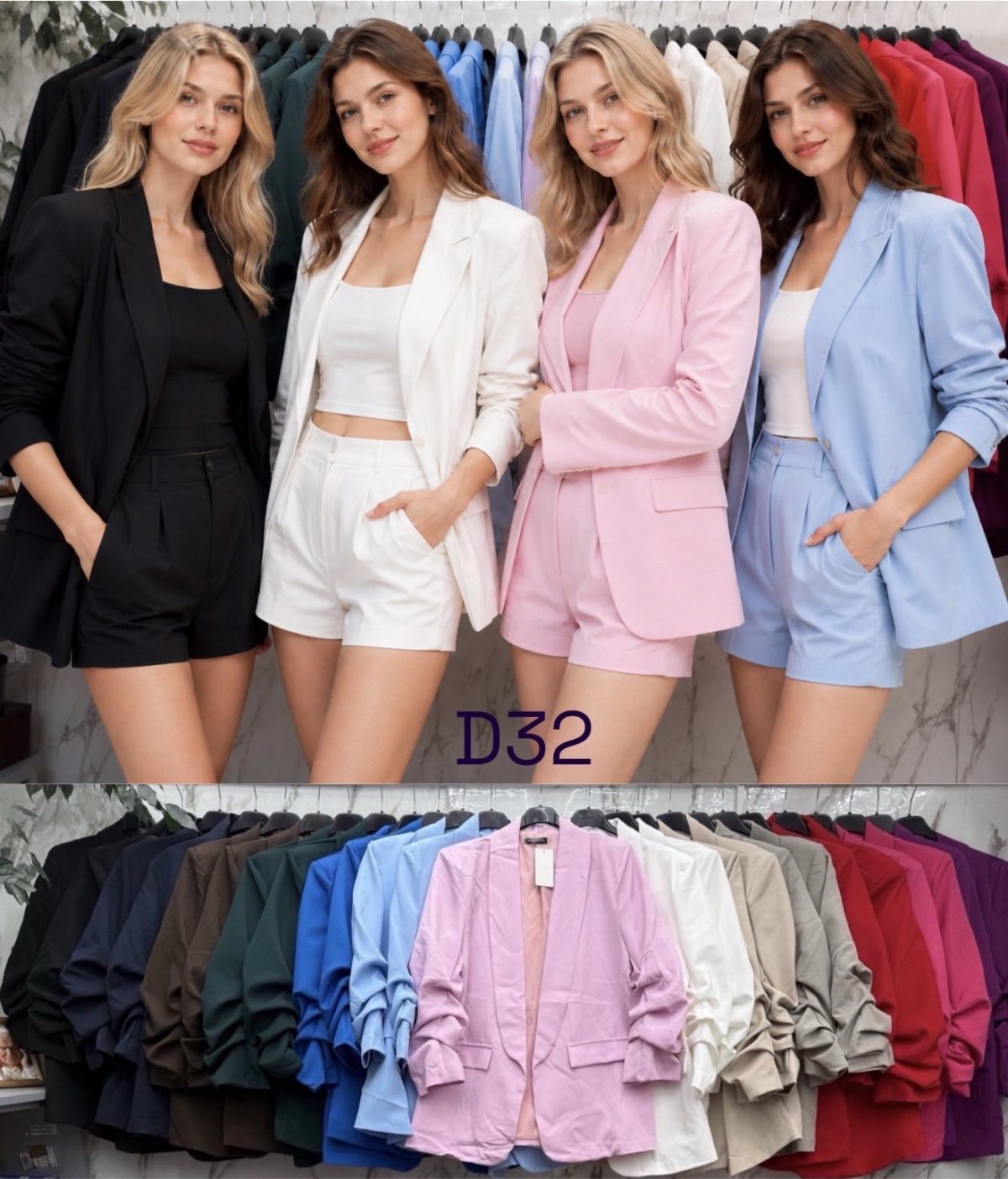 Marynarki Damskie Włoskie _ size uni _paczka 6szt_mix kolor 8298077