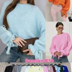 Swetry Damskie Włoskie _ size uni _paczka 6szt_mix kolor 9015893