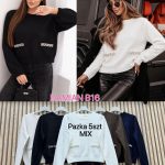 Swetry Damskie Włoskie _ size uni _paczka 5szt_mix kolor 9015894