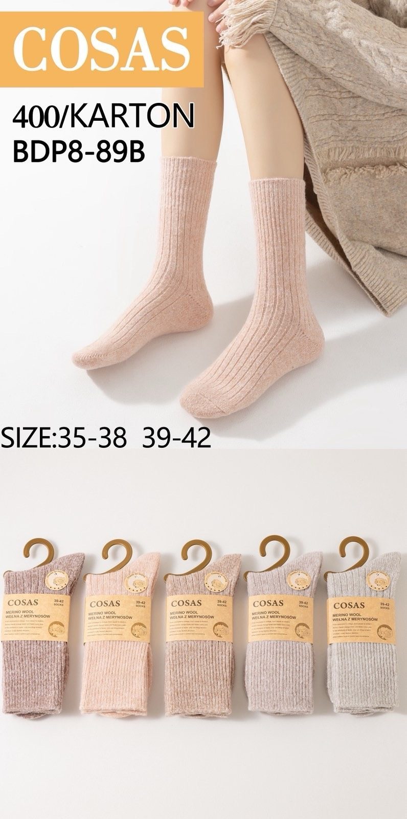 SKARPETY DAMSKIE .SIZE: 35-42_ (40PAR/PACZKA) KOLOR JAK NA ZDZIĘCIU 9016400