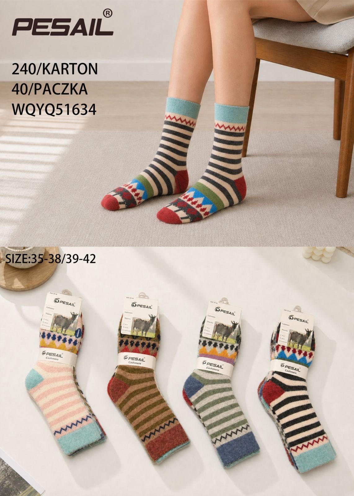 SKARPETY DAMSKIE .SIZE: 35-42_ (40PAR/PACZKA) KOLOR JAK NA ZDZIĘCIU 9016662