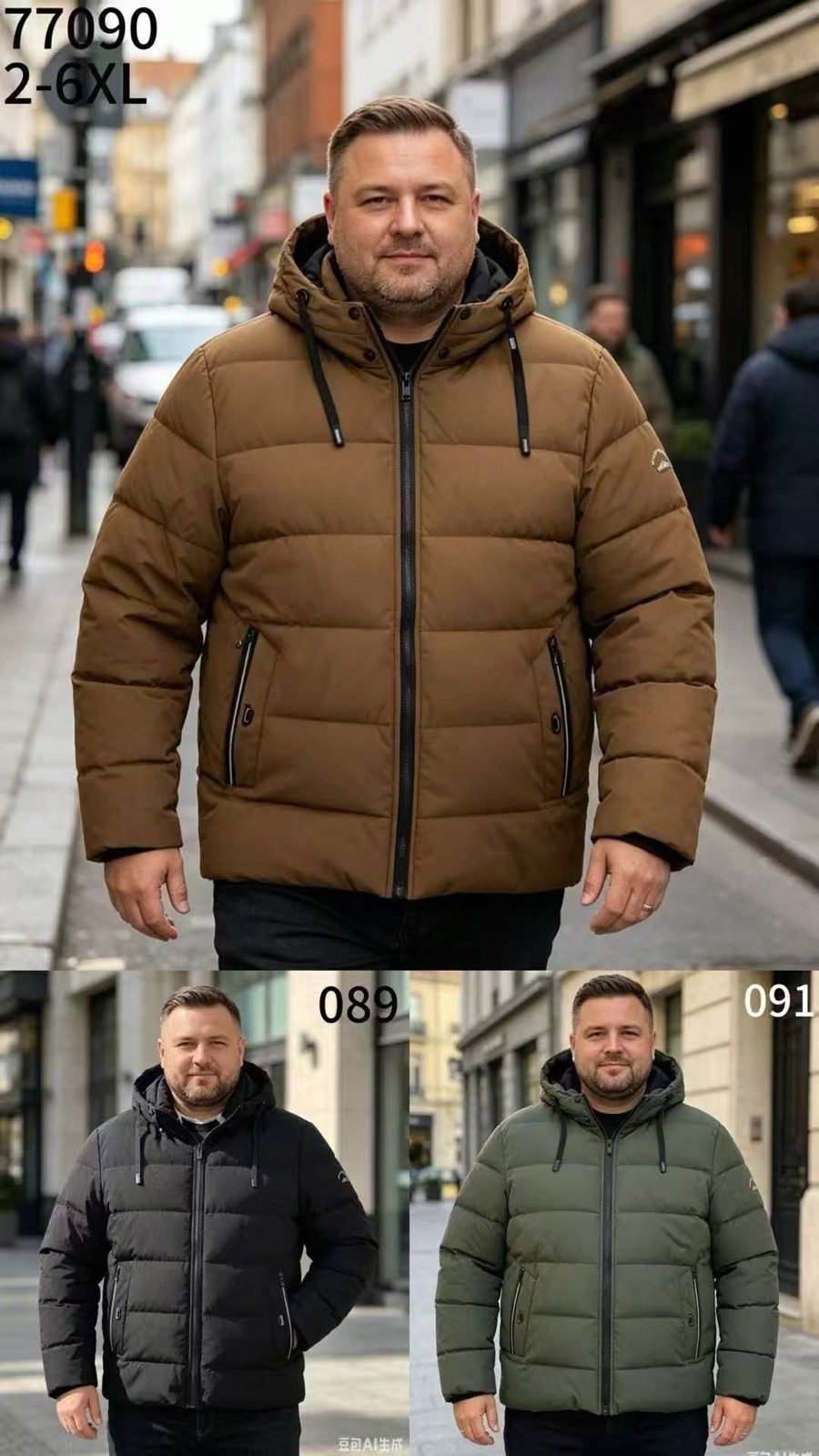 Kurtki MĘSKA _Size 2xl-6xl_ paczka 5szt_1kolor 8314334