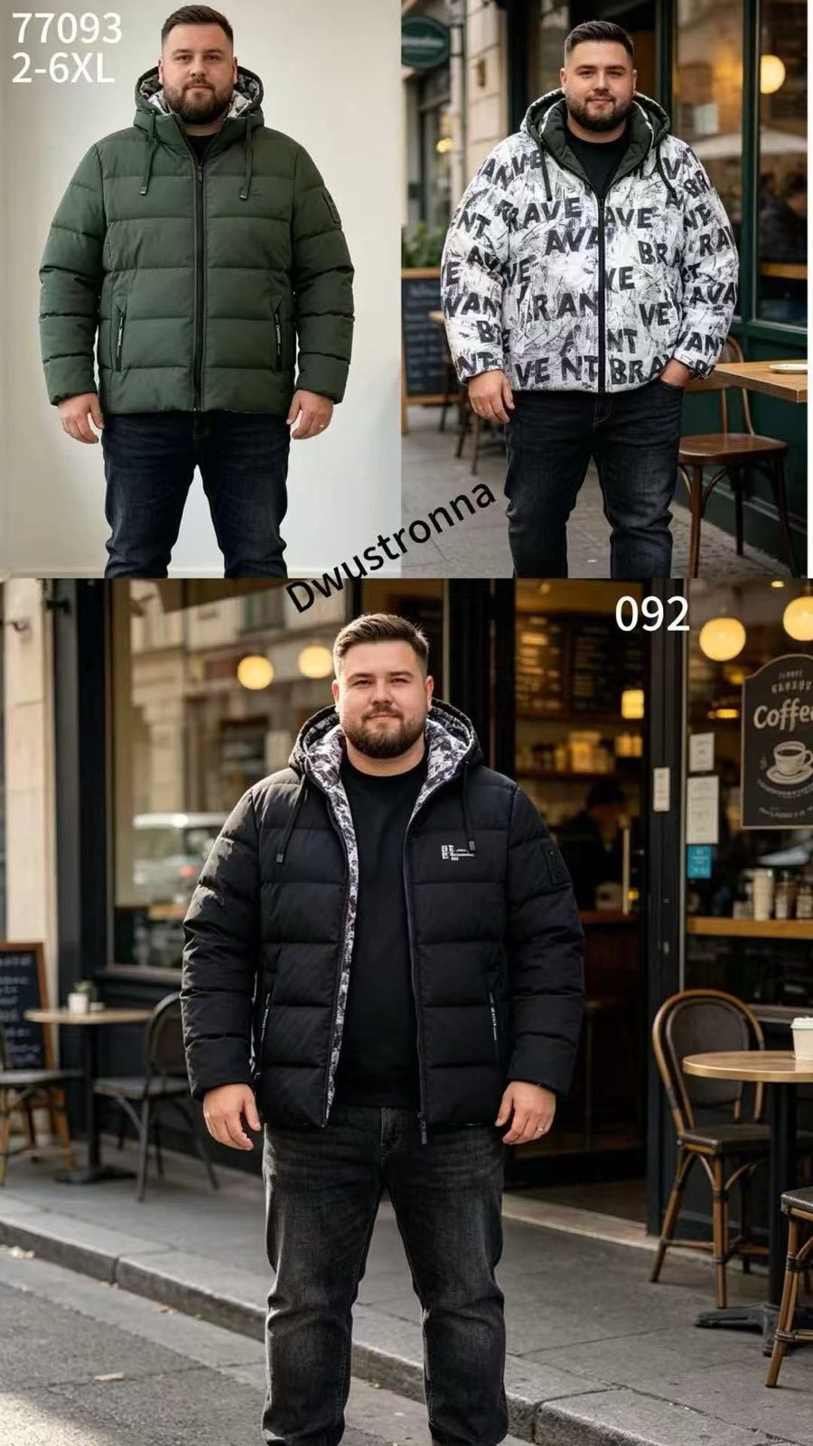 Kurtki MĘSKA _Size 2xl-6xl_ paczka 5szt_1kolor 8314337
