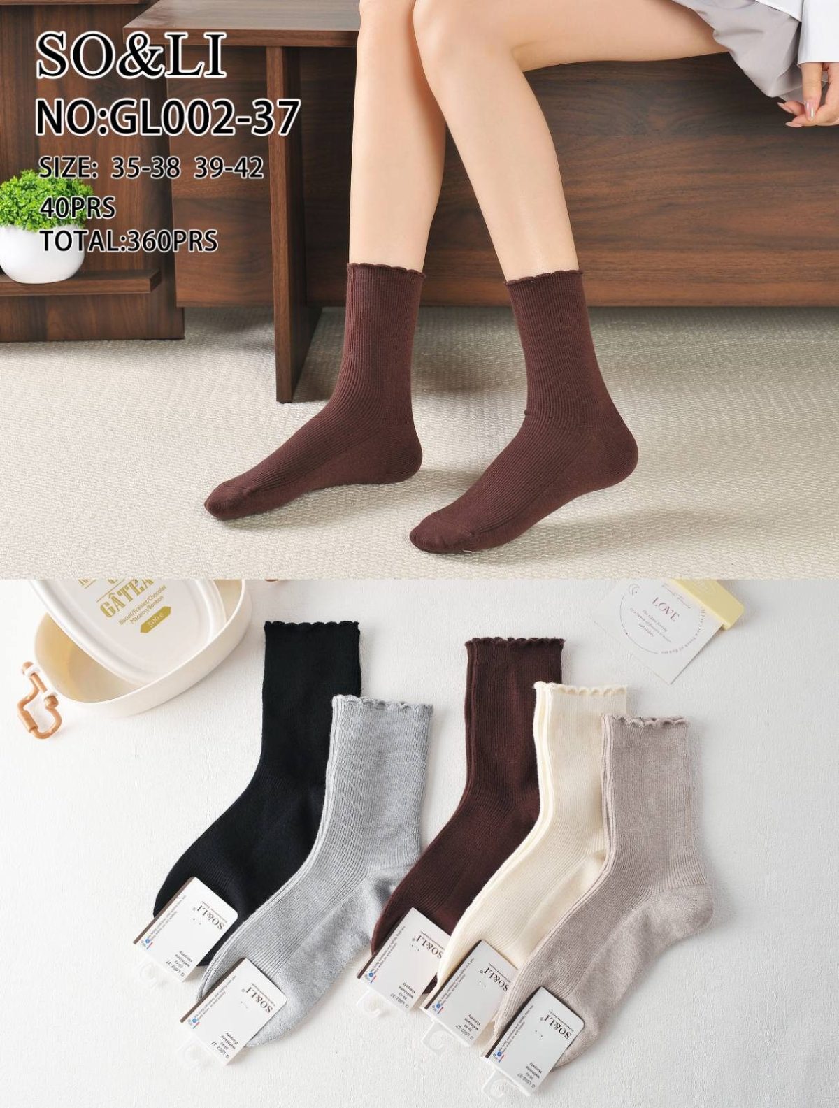 SKARPETY DAMSKIE .SIZE: 35-42_( 40PAR/PACZKA) KOLOR JAK NA ZDZIĘCIU 2898453