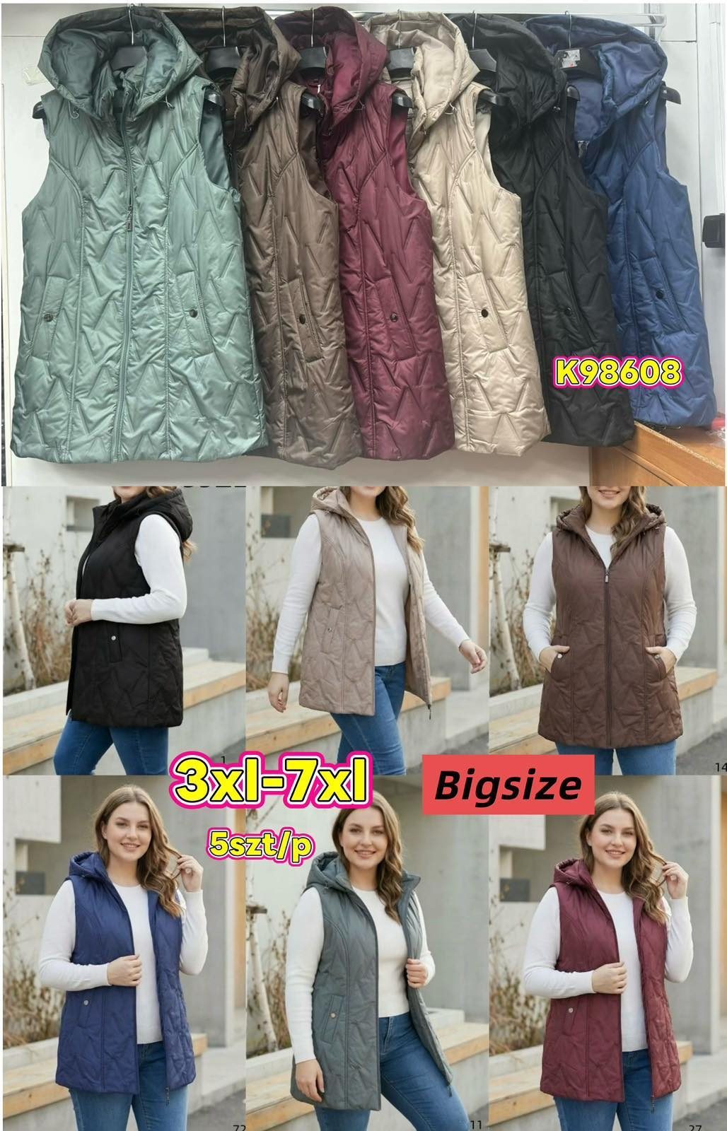 Kamizelki Damskie Size 3xl-7xl_ paczka 5szt_1kolor 2898576