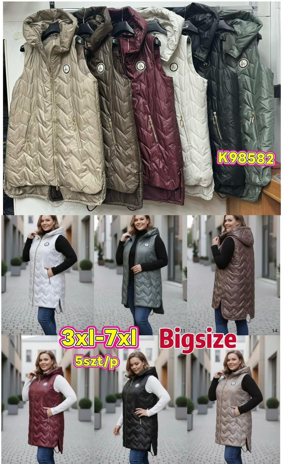 Kamizelki Damskie Size 3xl-7xl_ paczka 5szt_1kolor 2898580