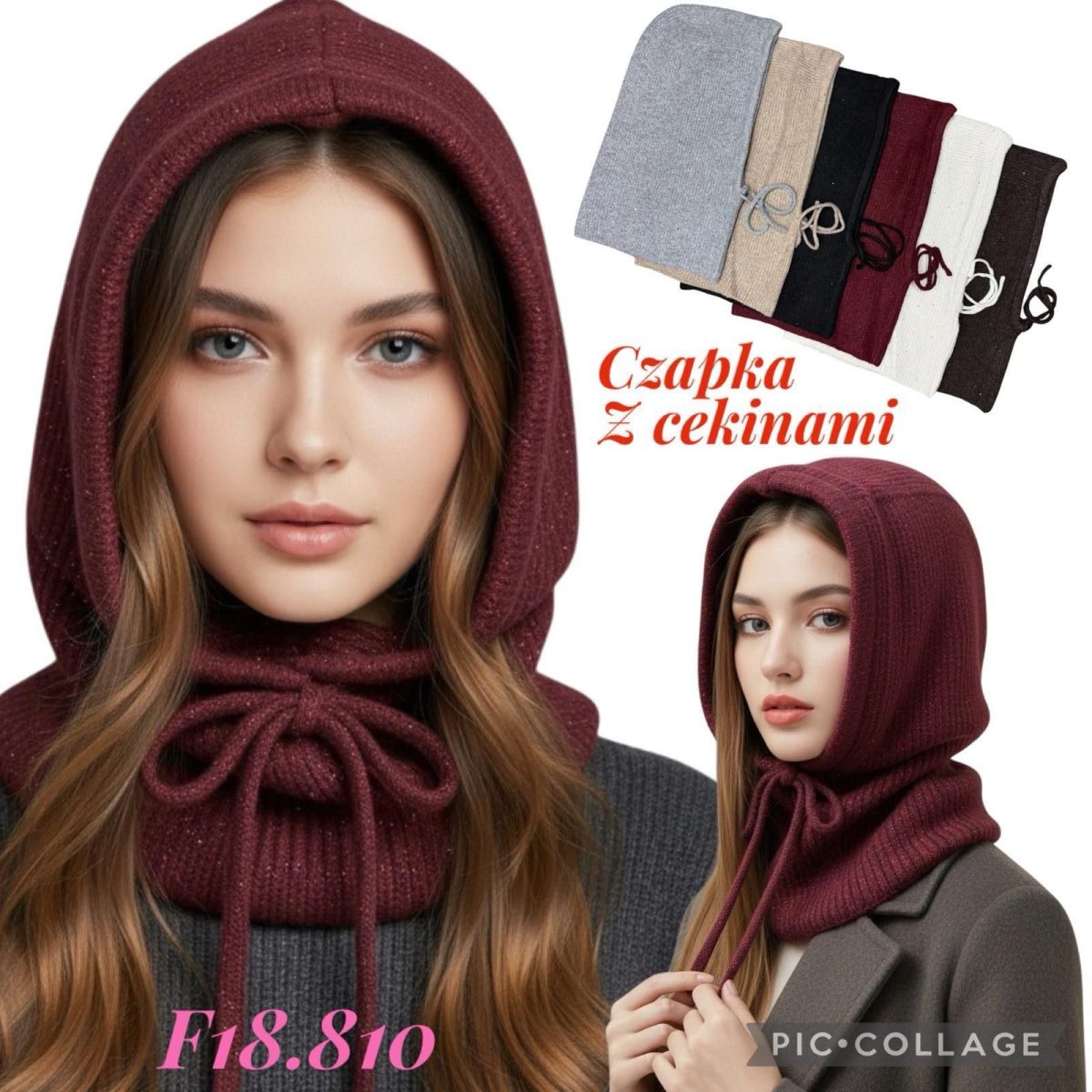 Czapki Damskie_ paczka 12szt _mix kolor 2898498