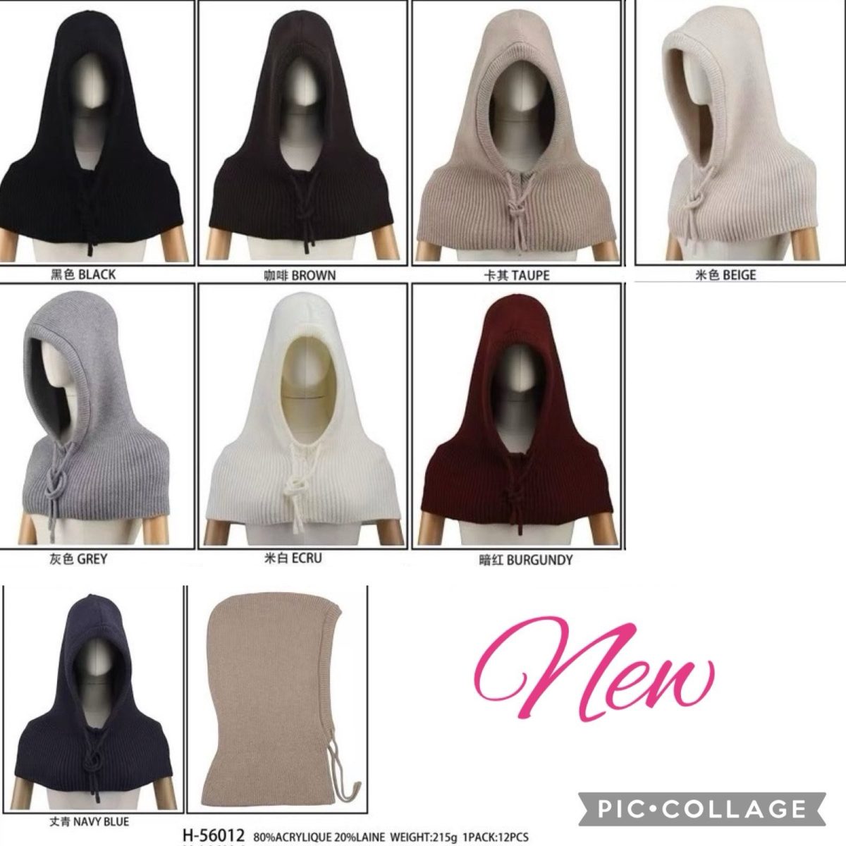 Czapki Damskie_ paczka 12szt _mix kolor 2898690