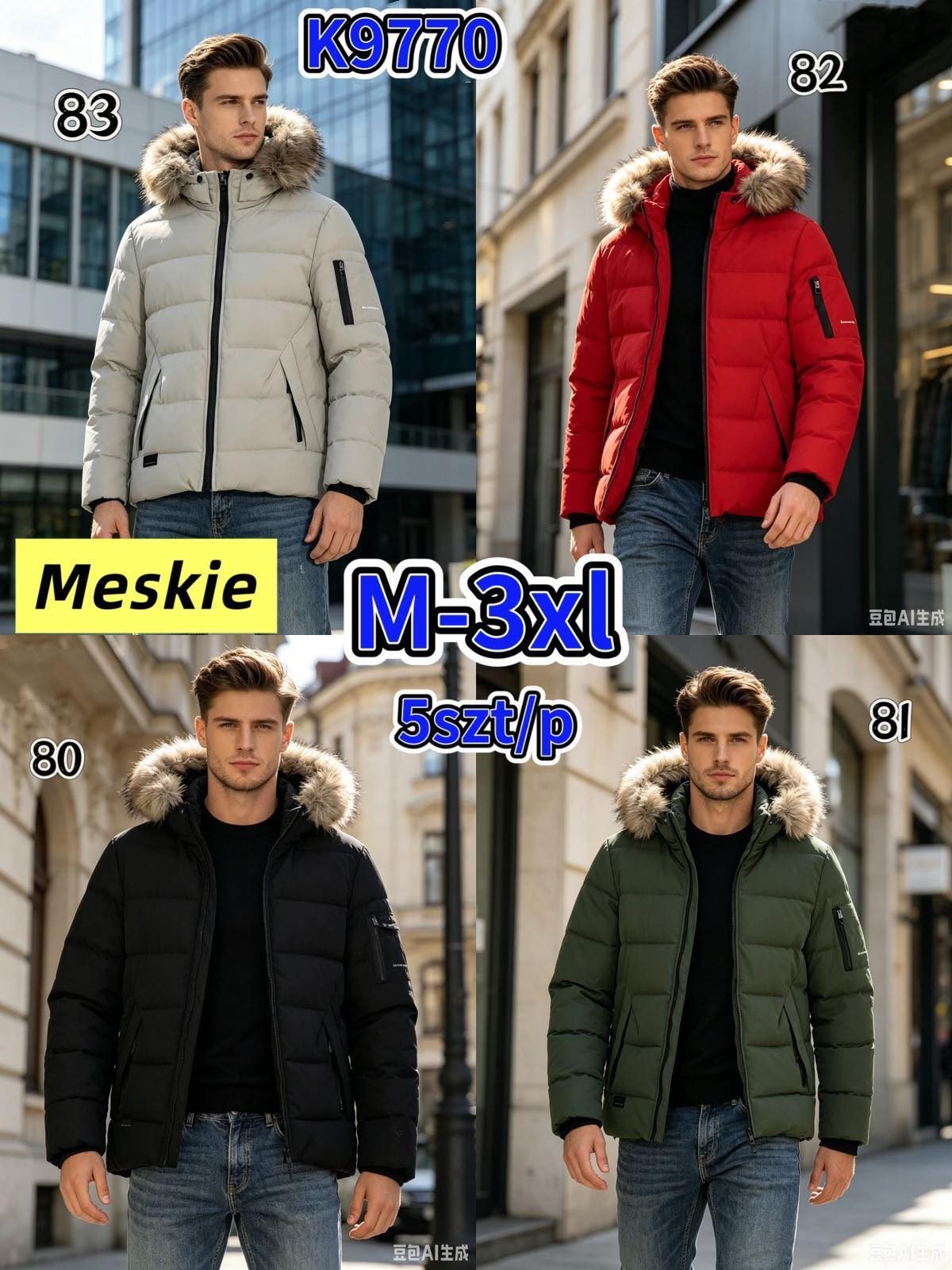 Kurtki MĘSKA_ Size m-3xl_ paczka 5szt_1kolor 6124406