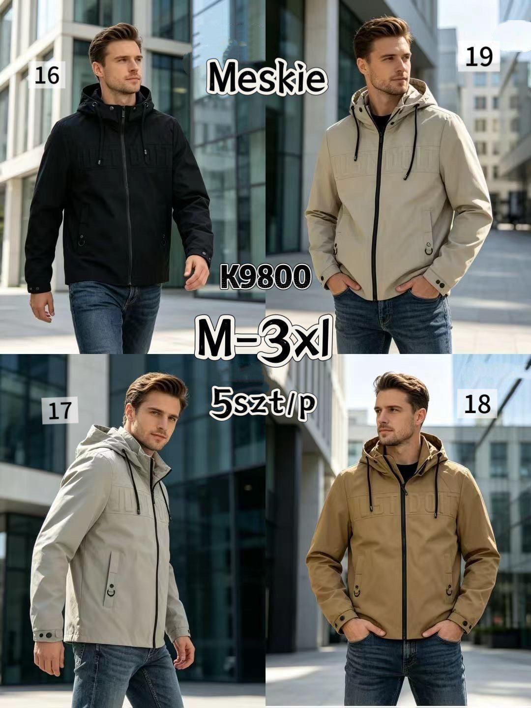 Kurtki MĘSKA_ Size m-3xl_ paczka 5szt_1kolor 6124407