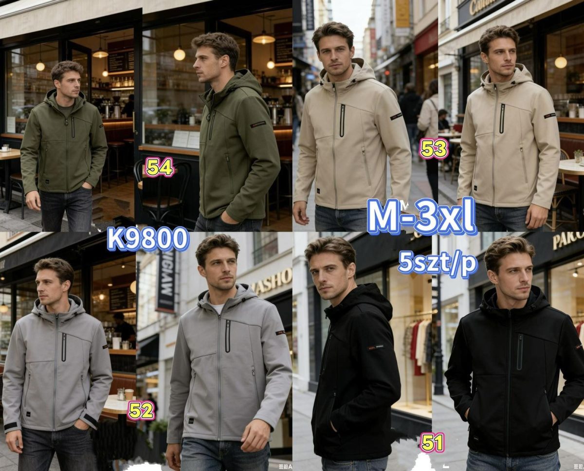 Kurtki MĘSKA_ Size m-3xl_ paczka 5szt_1kolor 6124410