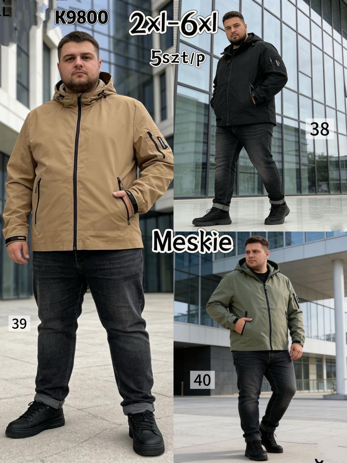 Kurtki MĘSKA_ Size 2xl-6xl_ paczka 5szt_1kolor 6124414