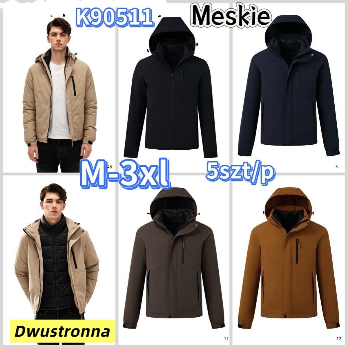 Kurtki MĘSKA_ Size m-3xl_ paczka 5szt_1kolor 6124478