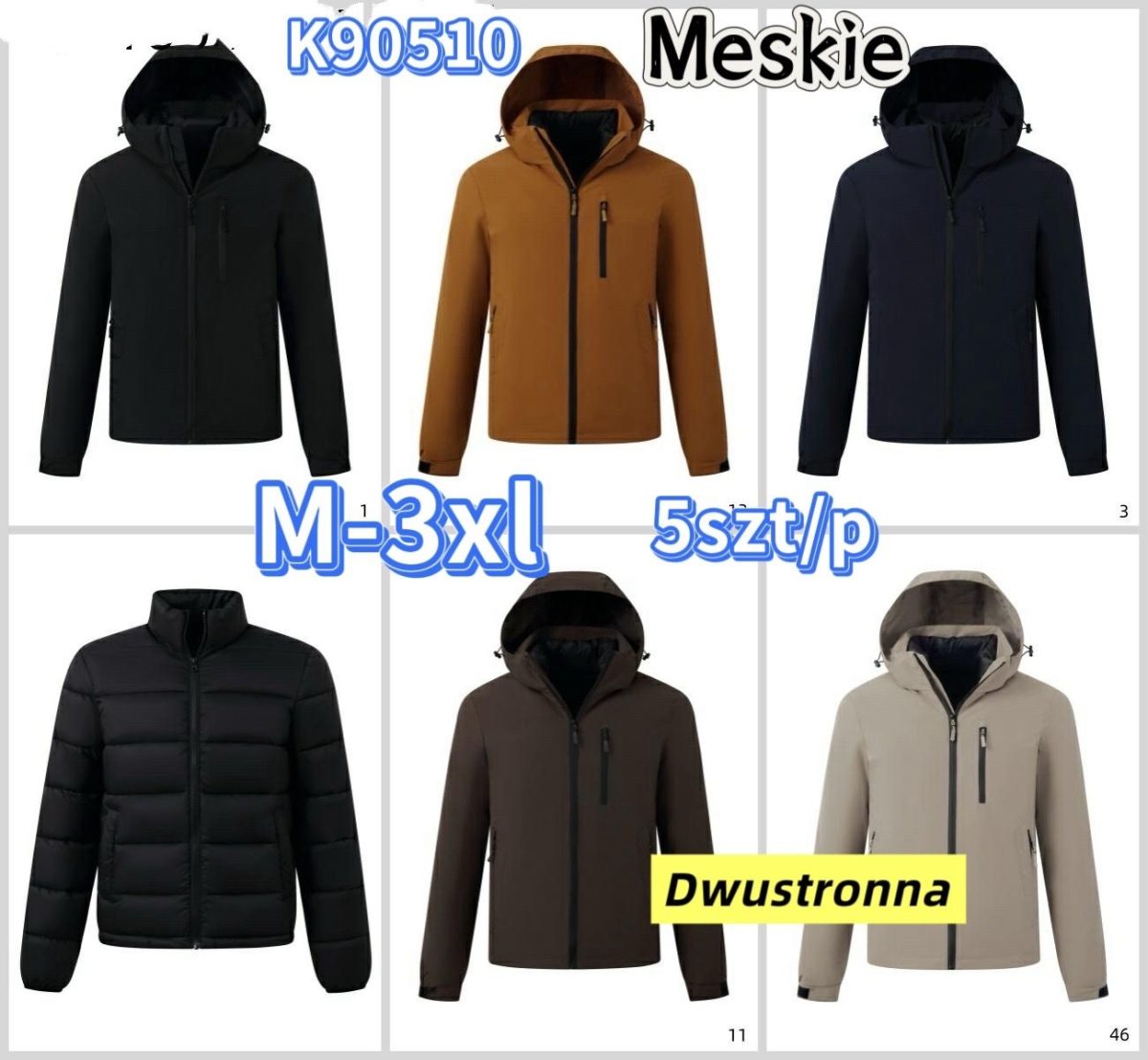 Kurtki MĘSKA_ Size m-3xl_ paczka 5szt_1kolor 6124479