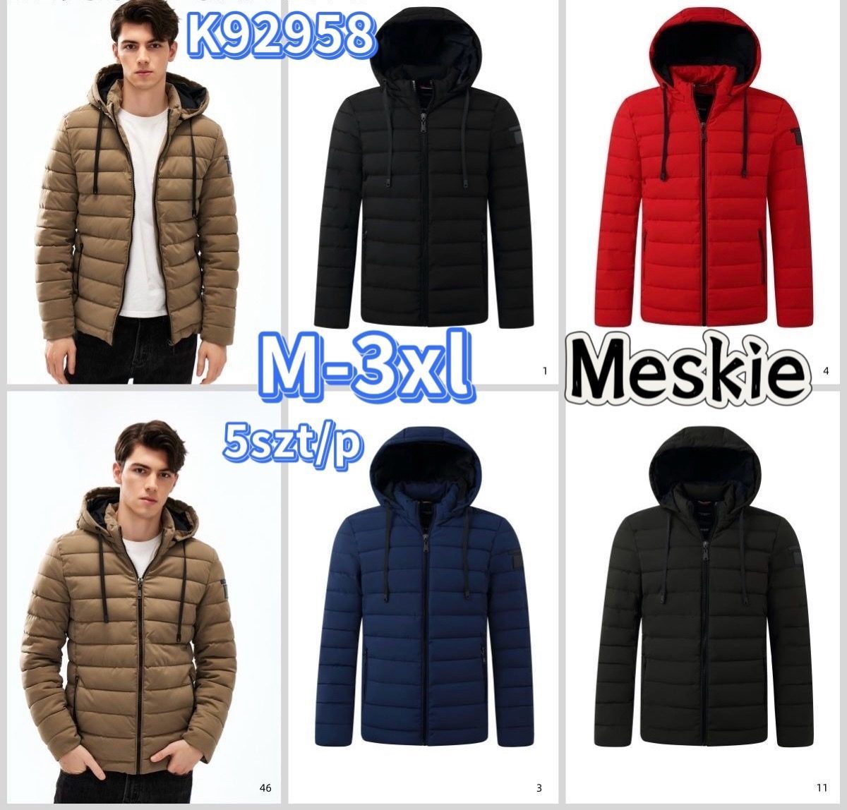 Kurtki MĘSKA_ Size m-3xl_ paczka 5szt_1kolor 6124481