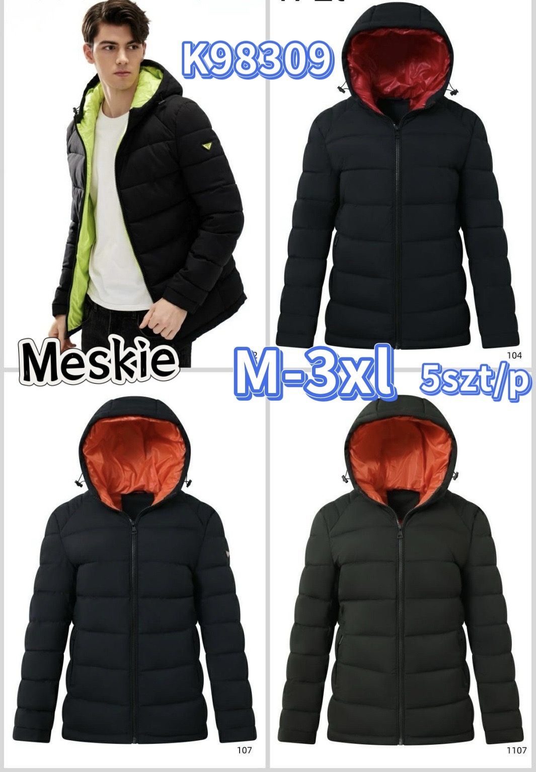 Kurtki MĘSKA_ Size m-3xl_ paczka 5szt_1kolor 6124485