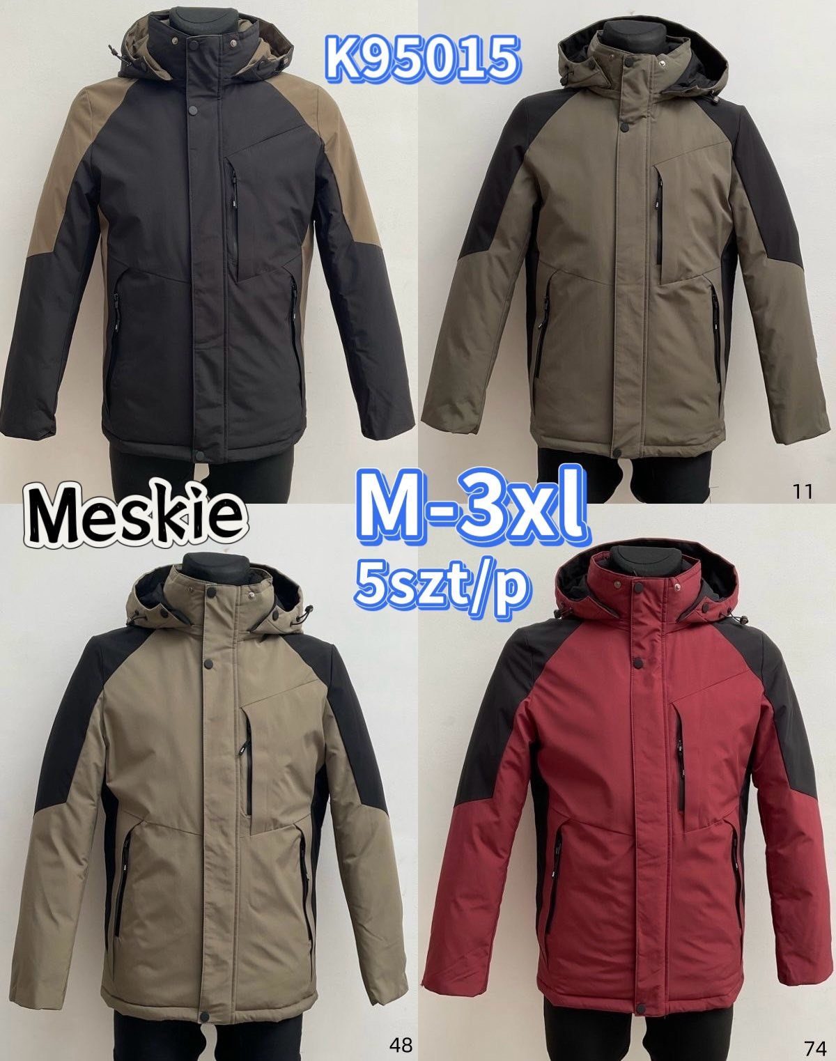 Kurtki MĘSKA_ Size m-3xl_ paczka 5szt_1kolor 6124487