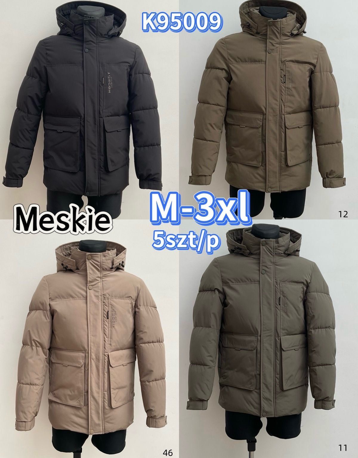 Kurtki MĘSKA_ Size m-3xl_ paczka 5szt_1kolor 6124490