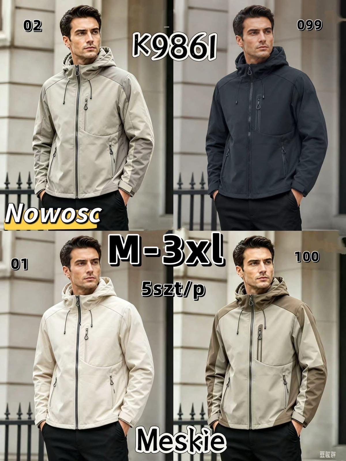Kurtki MĘSKA_ Size m-3xl_ paczka 5szt_1kolor 6124517