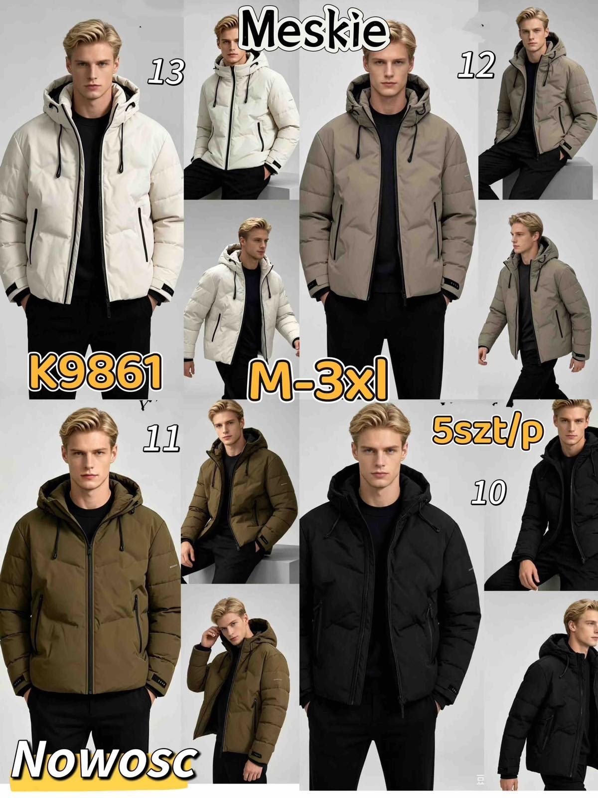 Kurtki MĘSKA_ Size m-3xl_ paczka 5szt_1kolor 6124526