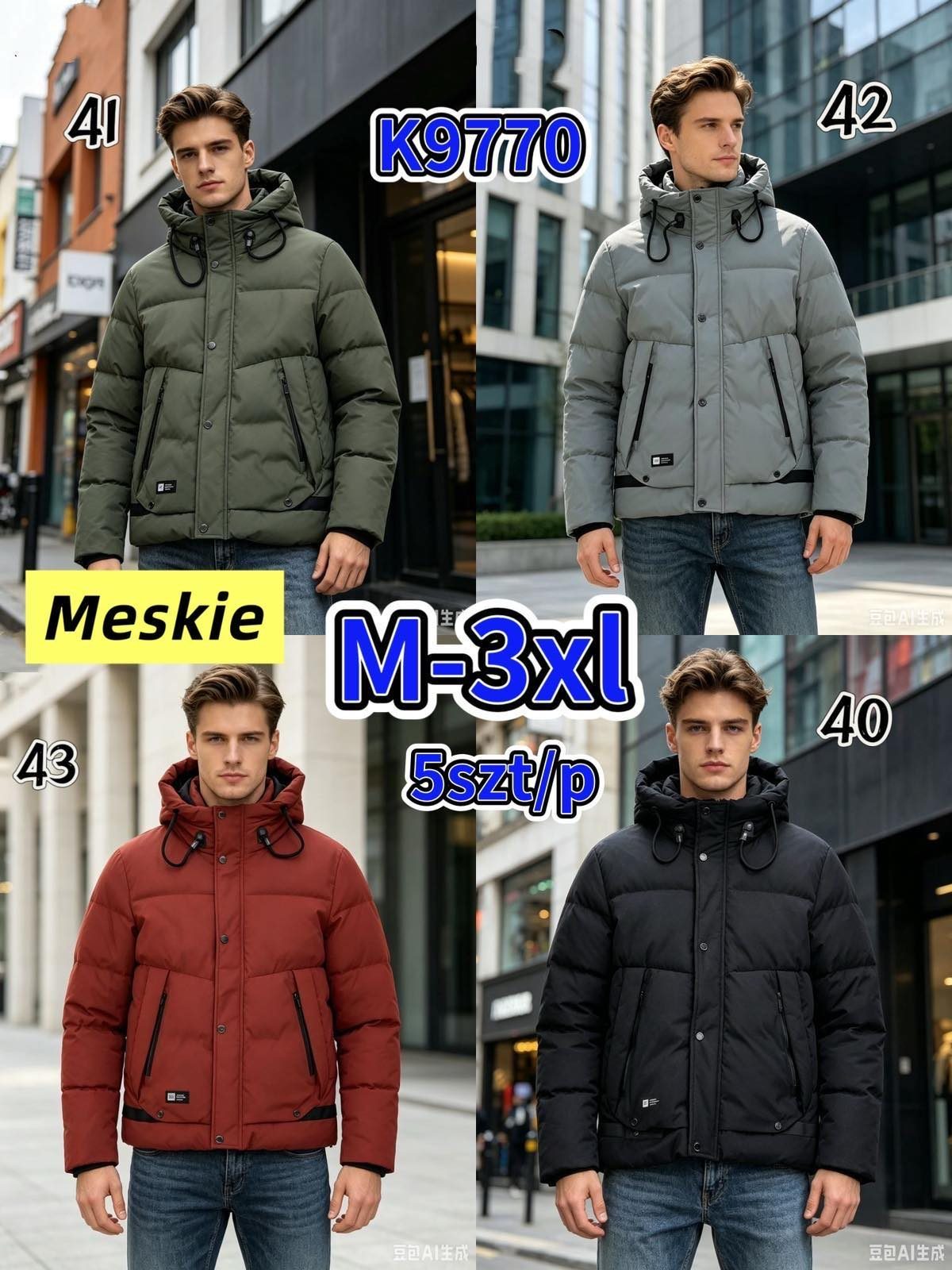 Kurtki MĘSKA_ Size m-3xl_ paczka 5szt_1kolor 6124530