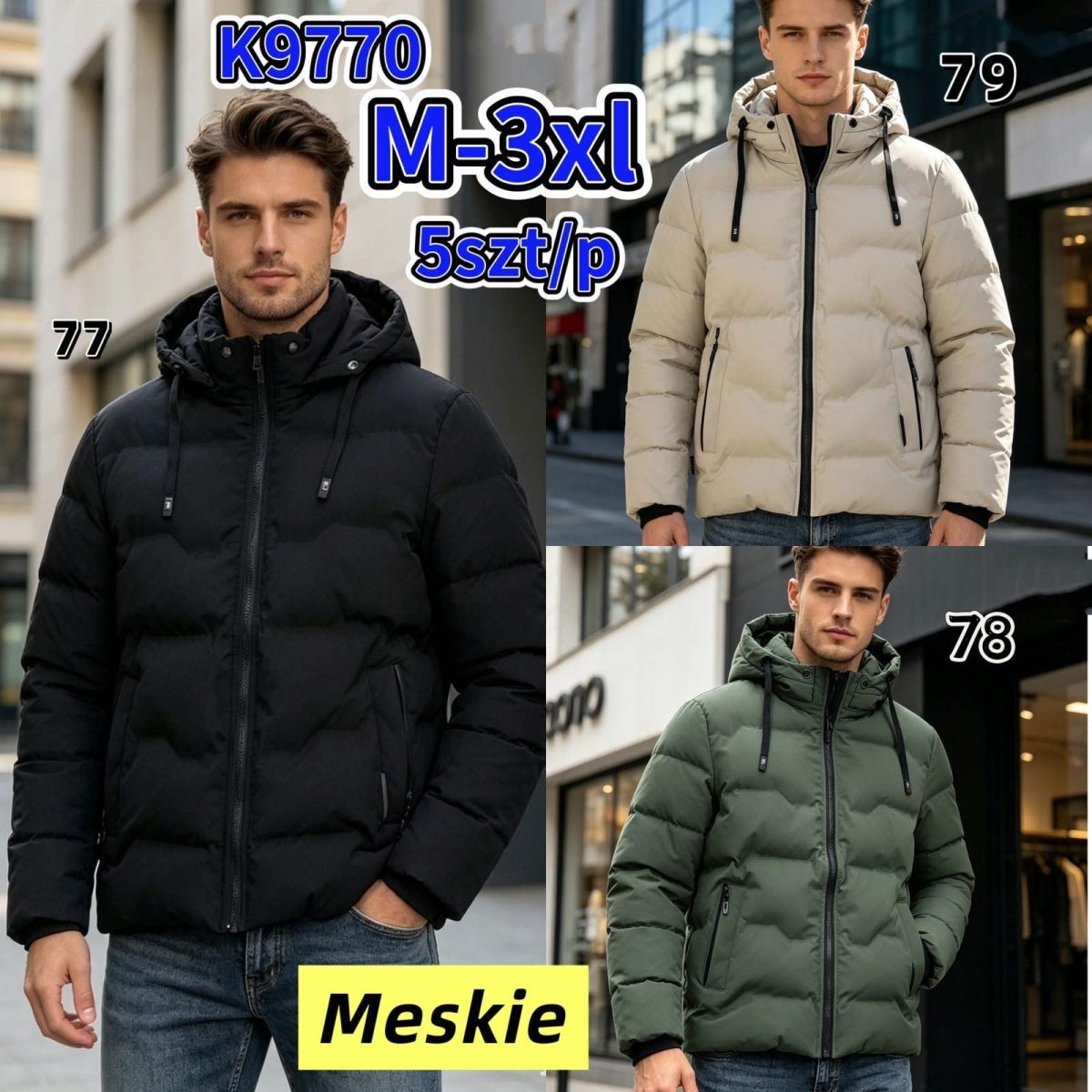 Kurtki MĘSKA_ Size m-3xl_ paczka 5szt_1kolor 6124533